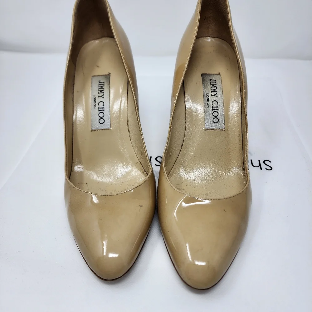 Jimmy Choo Nude Patent Pumps 38.5